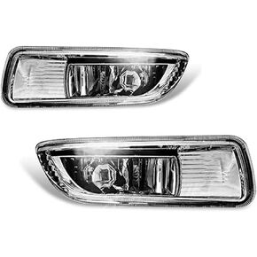 1 Pair Fog Lights Replacement for Corolla 2003-2004 with Bulbs(Clear Lens) TO2592107, TO2593107, 81220-02060, 81210-02060