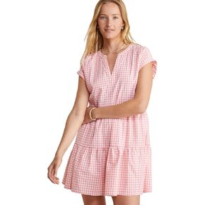 vineyard vines Women's Harbor Tiered Notch-Neck Dress
