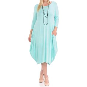 Pastel by Vivienne Women's Cocoon 3/4 Sleeve Mdi Dress Plus Size with Pockets in Kuwait