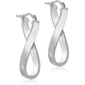 Carissima Gold Women's 9 ct White Gold Twist 10.5mm x 26.5mm Oval Hoop Creole Earrings
