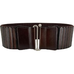 Wide Waist Stretch Belt For Women, Elastic Leather Corset Vintage Full Grain Leather Dress Tunics Boho Belt