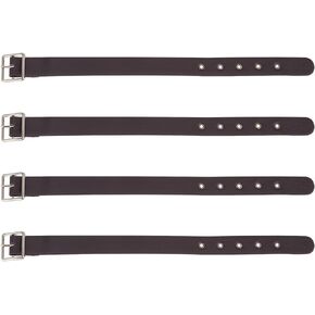FINGERINSPIRE 4 Pcs Traditional Kilt Extender Straps Imitation Leather Cuff Belt Buckles 16.5x1 Coconut Brown Leather Adjustable Belt with Metal Square Buckle Women's Belt for Coat Dress