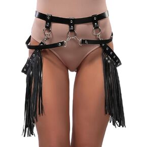 Medieval Roman Tassel Fringe Skirt Belt Vintage Faux Leather Waist Belt Viking Armor Skirt Punk Waist Belt Halloween Cosplay
