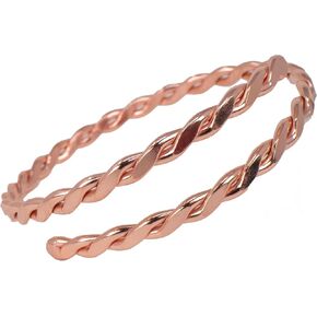 The Fussy Pup Hand Forged Copper Bracelet for Women 12 in Adjustable Twisted Bangle USA Made Solid Natural Copper