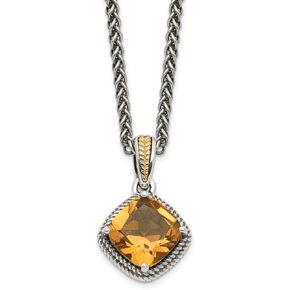 قلادة ليكس آند لو من الذهب الأصفر عيار 14 قيراط مع قلادة سيترين من الفضة الإسترليني LAL79547 in Kuwait