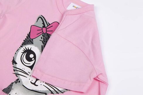 Mud Kingdom Little Girls Dresses Cotton Summer Holiday Cute Cat Dress Short Sleeve in Saudi Arabia