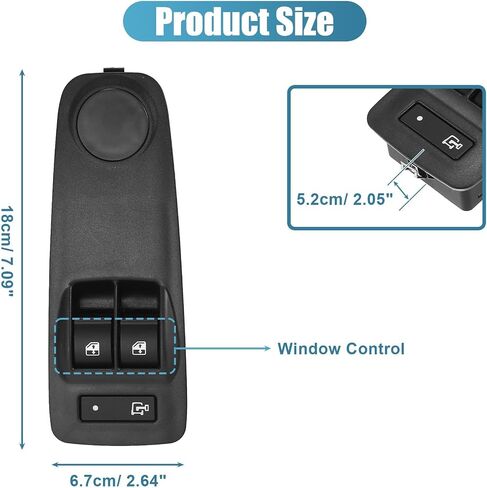X AUTOHAUX الجبهة سائق الجانب مفتاح كهرباء رئيسي للنافذة ل Ram ProMaster 1500 2500 3500 2014-2017 استبدال 1ZP75JXWAC in Saudi Arabia