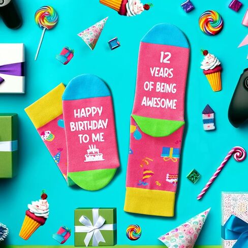 Zmart 9th Birthday Gifts Ideas Socks - Gifts for Nine Year Old Girls Boys, Gifts for Girls Boys Age 9, Presents for 9 Year Olds 2 Pack in Saudi Arabia