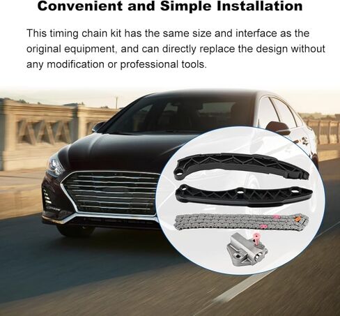 مجموعة سلسلة توقيت محرك WATERWICH متوافقة مع 2011-2019 Hyundai Genesis Sportage Optima Sorento Stinger Kia 2.0L 2.4L لاستبدال 244102G810 243212G111 244202G101 244312G101 in Kuwait