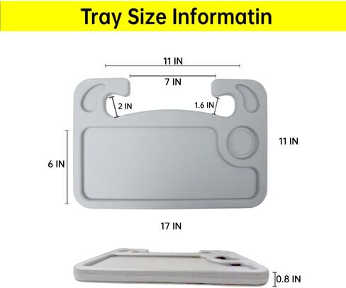Steering Wheel Tray, Lightweight Food Drink Table for Car, Hook on Car Steer Wheel Table Tray Fit for Most Vehicles in Saudi Arabia