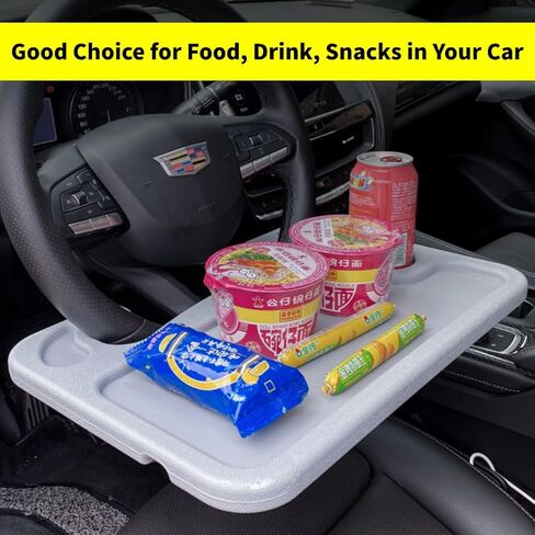 Steering Wheel Tray, Lightweight Food Drink Table for Car, Hook on Car Steer Wheel Table Tray Fit for Most Vehicles in Saudi Arabia