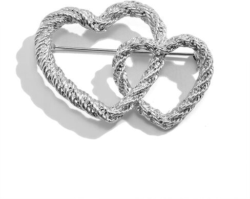 Dainty Gold Bow Brooch Pin for Women, Chunky Silver Hollow Heart Brooches Lapel Pin Badge Tie Brooch Pins Costume Accessories Valentine Jewelry Gift in Saudi Arabia