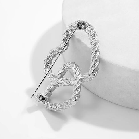 Dainty Gold Bow Brooch Pin for Women, Chunky Silver Hollow Heart Brooches Lapel Pin Badge Tie Brooch Pins Costume Accessories Valentine Jewelry Gift in Saudi Arabia