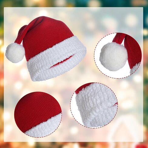 سانتا قبعة عيد الميلاد قبعة حمراء محبوكة لزي حفلة عيد الميلاد in Kuwait