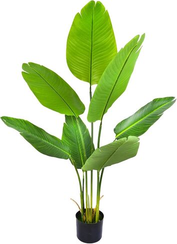 Little Artificial Bird of Paradise Plant Tree Plants Potted Faux for Indoor Outdoor Office Room Shop Decor (43 inch) in Saudi Arabia