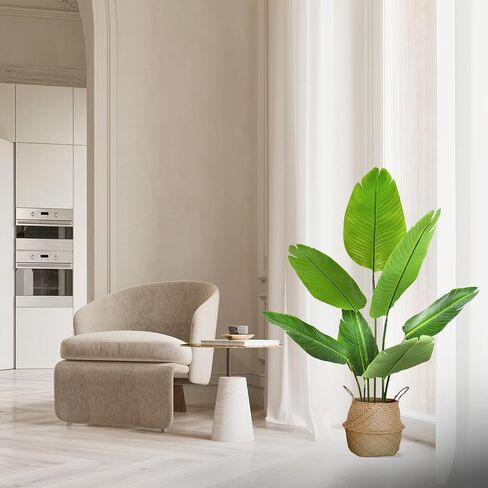 Little Artificial Bird of Paradise Plant Tree Plants Potted Faux for Indoor Outdoor Office Room Shop Decor (43 inch) in Saudi Arabia