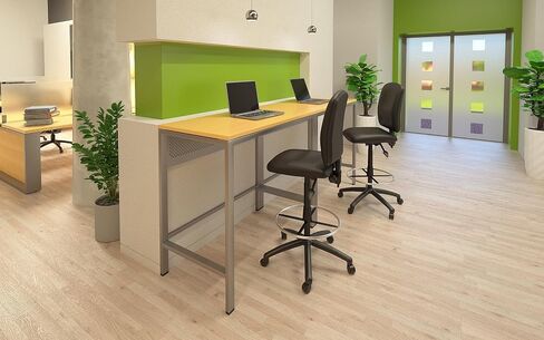 Boss Office Products B1645 Multi-Function LeatherPlus Drafting Stool without Arms in Black in Saudi Arabia
