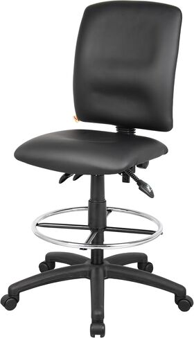 Boss Office Products B1645 Multi-Function LeatherPlus Drafting Stool without Arms in Black in Saudi Arabia