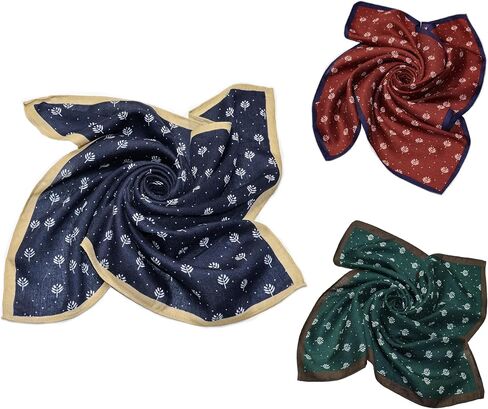 Square Scarf for Women 27"27'' Scarves Cotton Feeling Neckerchief Printed Floral Headscarf Hair Wraps 1/2/3 PCS Set in Saudi Arabia