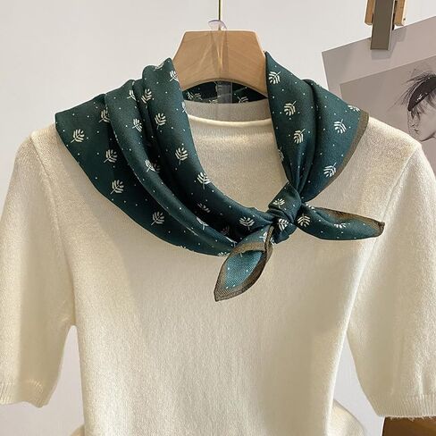 Square Scarf for Women 27"27'' Scarves Cotton Feeling Neckerchief Printed Floral Headscarf Hair Wraps 1/2/3 PCS Set in Saudi Arabia