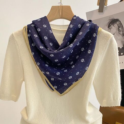 Square Scarf for Women 27"27'' Scarves Cotton Feeling Neckerchief Printed Floral Headscarf Hair Wraps 1/2/3 PCS Set in Saudi Arabia