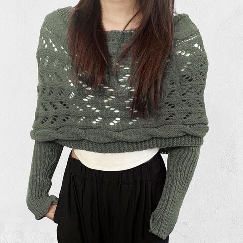 ACOSAP Scarf with Sleeves for Women, Knitted Cable Wrap, Multifunctional Knitted Crochet Shrugs, Double Sleeve Scarf Wrap in Kuwait