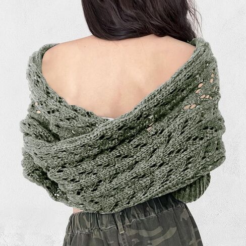 ACOSAP Scarf with Sleeves for Women, Knitted Cable Wrap, Multifunctional Knitted Crochet Shrugs, Double Sleeve Scarf Wrap in Kuwait