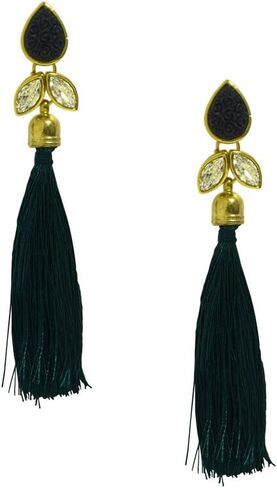 STORE INDYA Antique Ethnic Chandbali Drop Dangle Bollywood Fashion Earring (Blue) | Diwali Accessories | Fashion earrings in Kuwait