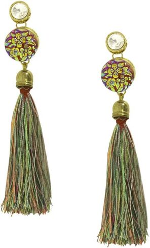 STORE INDYA Antique Ethnic Chandbali Drop Dangle Bollywood Fashion Earring (Blue) | Diwali Accessories | Fashion earrings in Kuwait