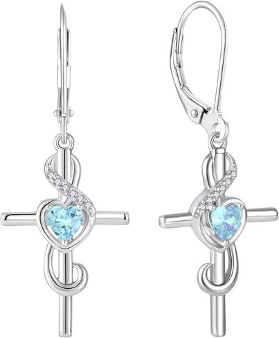 Starchenie Women's Note Cross Earrings Sterling Silver Treble Clef Leverback Earring Music Note Jewelry for Music Lover in Kuwait