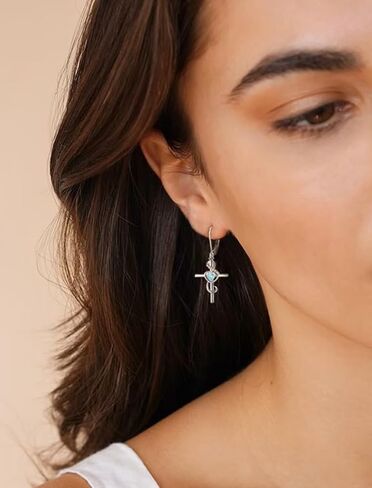 Starchenie Women's Note Cross Earrings Sterling Silver Treble Clef Leverback Earring Music Note Jewelry for Music Lover in Kuwait