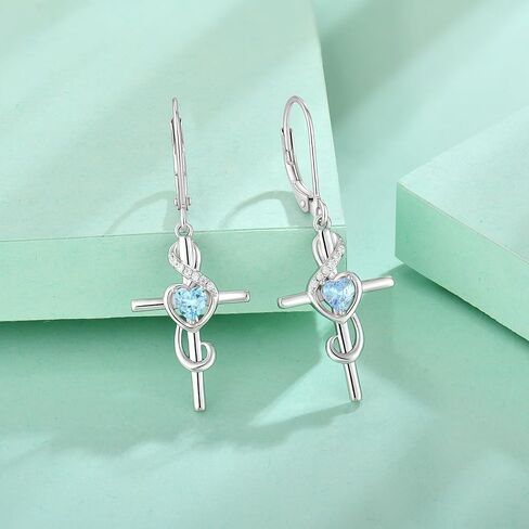 Starchenie Women's Note Cross Earrings Sterling Silver Treble Clef Leverback Earring Music Note Jewelry for Music Lover in Kuwait