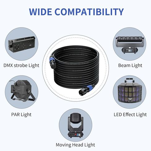 DMX Cables 3ft 2 Pack - 3 Pin DMX Lighting Cable for DMX 512 (Multi color coded) in Saudi Arabia