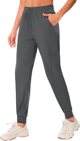 Women's Joggers Pants with Zipper Pockets High Waisted Athletic Drawstring Sweatpants for Lounge Workout Jogging 2024 in Kuwait