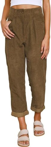 ZAFUL Women's Corduroy Casual Jogger Sweatpants with Pockets Relaxed Straight Fit in Saudi Arabia