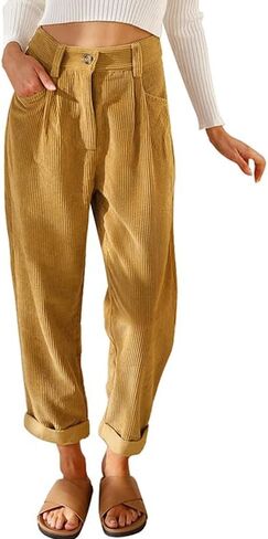 ZAFUL Women's Corduroy Casual Jogger Sweatpants with Pockets Relaxed Straight Fit in Saudi Arabia