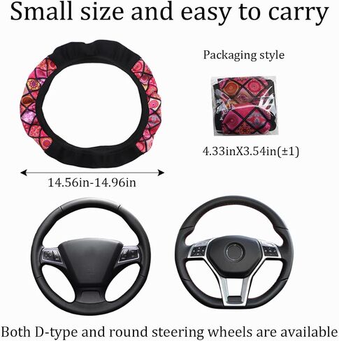 BESULEN Car Steering Wheel Cover, Soft Breathable Anti-Slip Auto Steering Wheel Protector Fit 15 Inch, Universal Vehicle Interior Accessories for Cars, SUVs, Trucks, and Vans (Pink) in Saudi Arabia