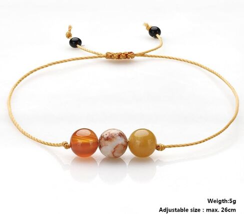 Healing Chakra Amethyst Crystal Beaded Bracelet with Wish Card Adjustable Spiritual Anxiety Relief Reiki Stone Braide String Bracelet for Women Yoga Meditation Jewelry Gifts in Kuwait