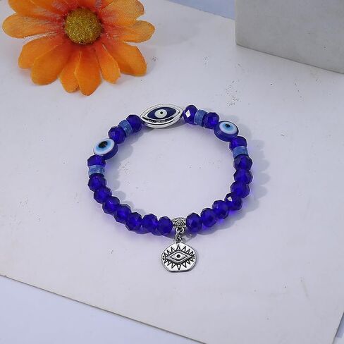 Blue Friendship Bracelet for Women Blue Devil's Eye Bracelet Fashion Charms Blue Bracelet Stretch Woven Blue Friendship Bracelet Blue Friendship Bracelets Beaded Bracelets for Women in Saudi Arabia