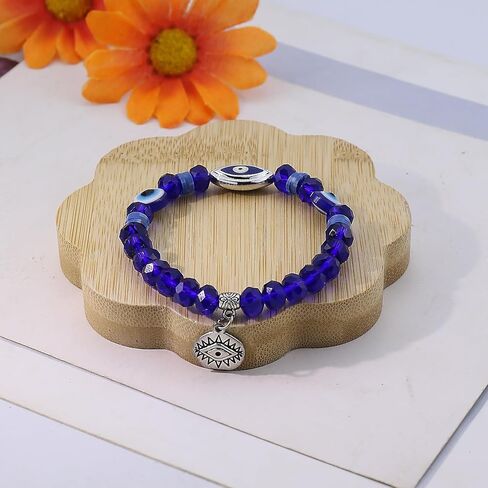 Blue Friendship Bracelet for Women Blue Devil's Eye Bracelet Fashion Charms Blue Bracelet Stretch Woven Blue Friendship Bracelet Blue Friendship Bracelets Beaded Bracelets for Women in Saudi Arabia