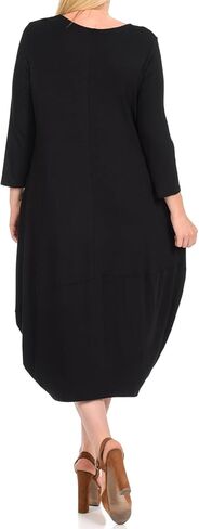 Pastel by Vivienne Women's Cocoon 3/4 Sleeve Mdi Dress Plus Size with Pockets in Kuwait