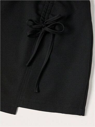 MakeMeChic Women's Plus Size Summer Elastic High Waist Drawstring Asymmetrical Zipper Mini Skirt in Saudi Arabia