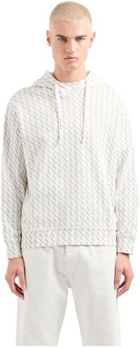 Armani Exchange Men's All Over Ax Print Cotton Hooded Sweatshirt in Saudi Arabia