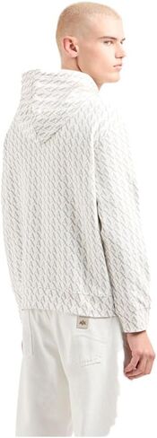 Armani Exchange Men's All Over Ax Print Cotton Hooded Sweatshirt in Saudi Arabia