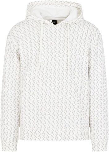 Armani Exchange Men's All Over Ax Print Cotton Hooded Sweatshirt in Saudi Arabia