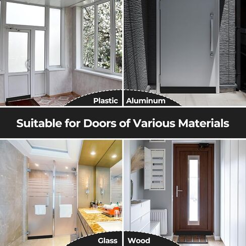 Door Draft Stopper Under Door Sweep - Ohuhu 2 Pack 37" L x 1-4/5"W Door Draft Blocker Weather Stripping for Exterior Interior Doors Door Seal Gap Filler Bottom Dust Noise Insulation Draft Guard-White in Saudi Arabia