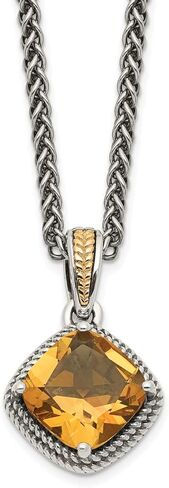 قلادة ليكس آند لو من الذهب الأصفر عيار 14 قيراط مع قلادة سيترين من الفضة الإسترليني LAL79547 in Kuwait