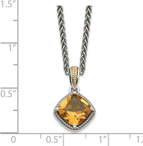 قلادة ليكس آند لو من الذهب الأصفر عيار 14 قيراط مع قلادة سيترين من الفضة الإسترليني LAL79547 in Kuwait