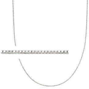 Ross-Simons Italian 1mm Sterling Silver Box-Chain Necklace. 20 inches