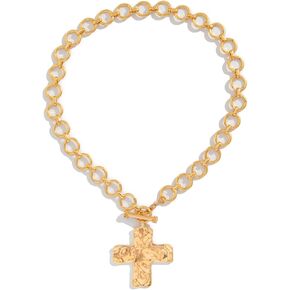 Cross Necklace cross necklace for women Vintage Style Chunky Gold Necklace Cross Pendant Necklace Gold Chunky Chain Necklace